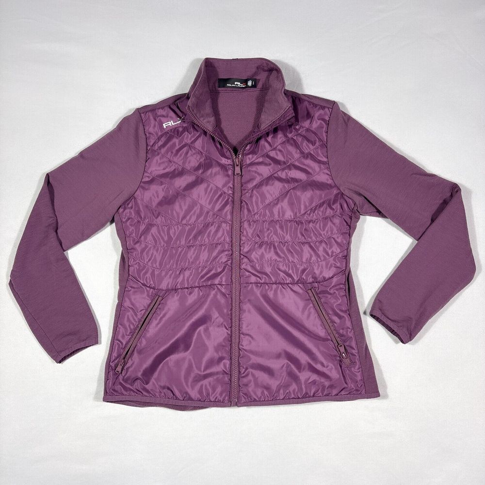 RLX Ralph Lauren Purple Quilted Hybrid Athletic Jacket Full Zip‎ Light Women S
